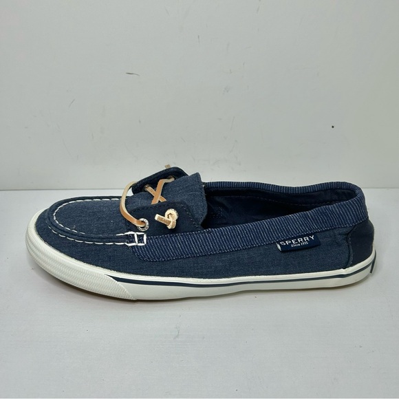 Sperry Top-Sider Lounge Away Navy Blue Canvas Boat Shoes Size 8 - Picture 15 of 16